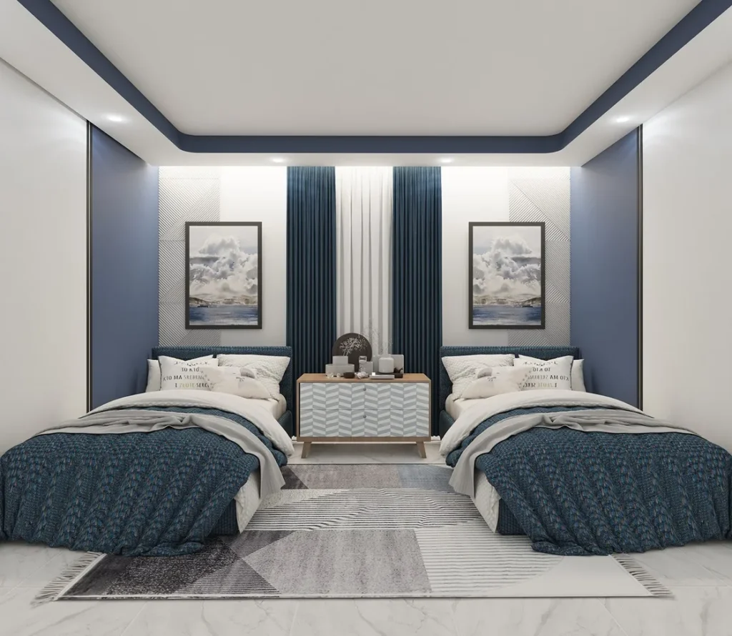 تصميم غرف نوم شباب مساحات ضيقة